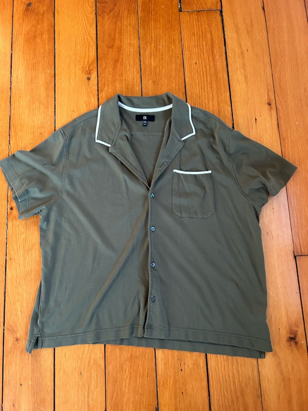 Banana Republic piped button down polo